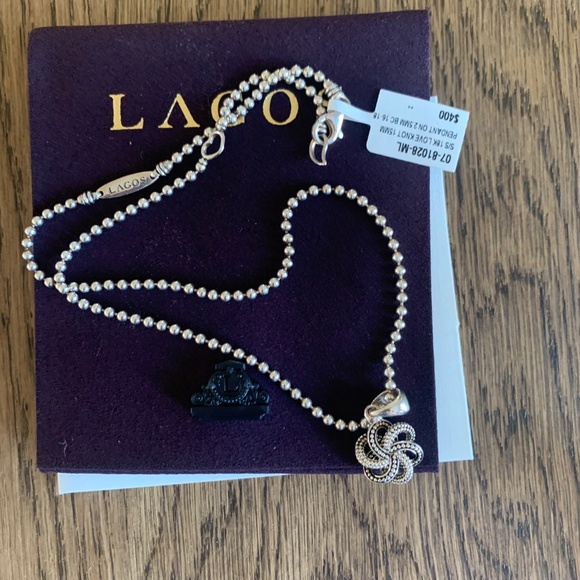 Lagos Sterling Silver Love Knot Pendant Necklace - Picture 9 of 12